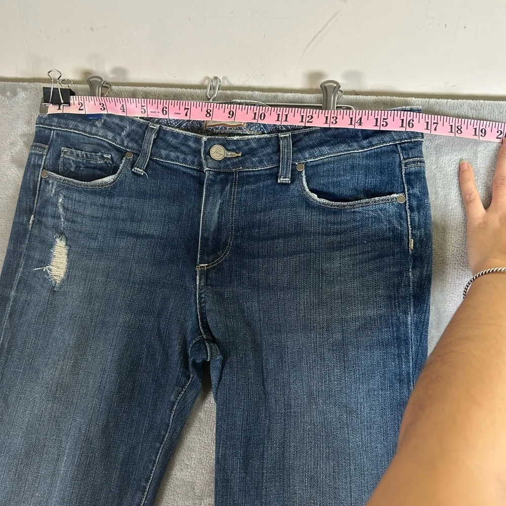 Paige Hollywood hills low rise distressed flare denim - Picture 6 of 12